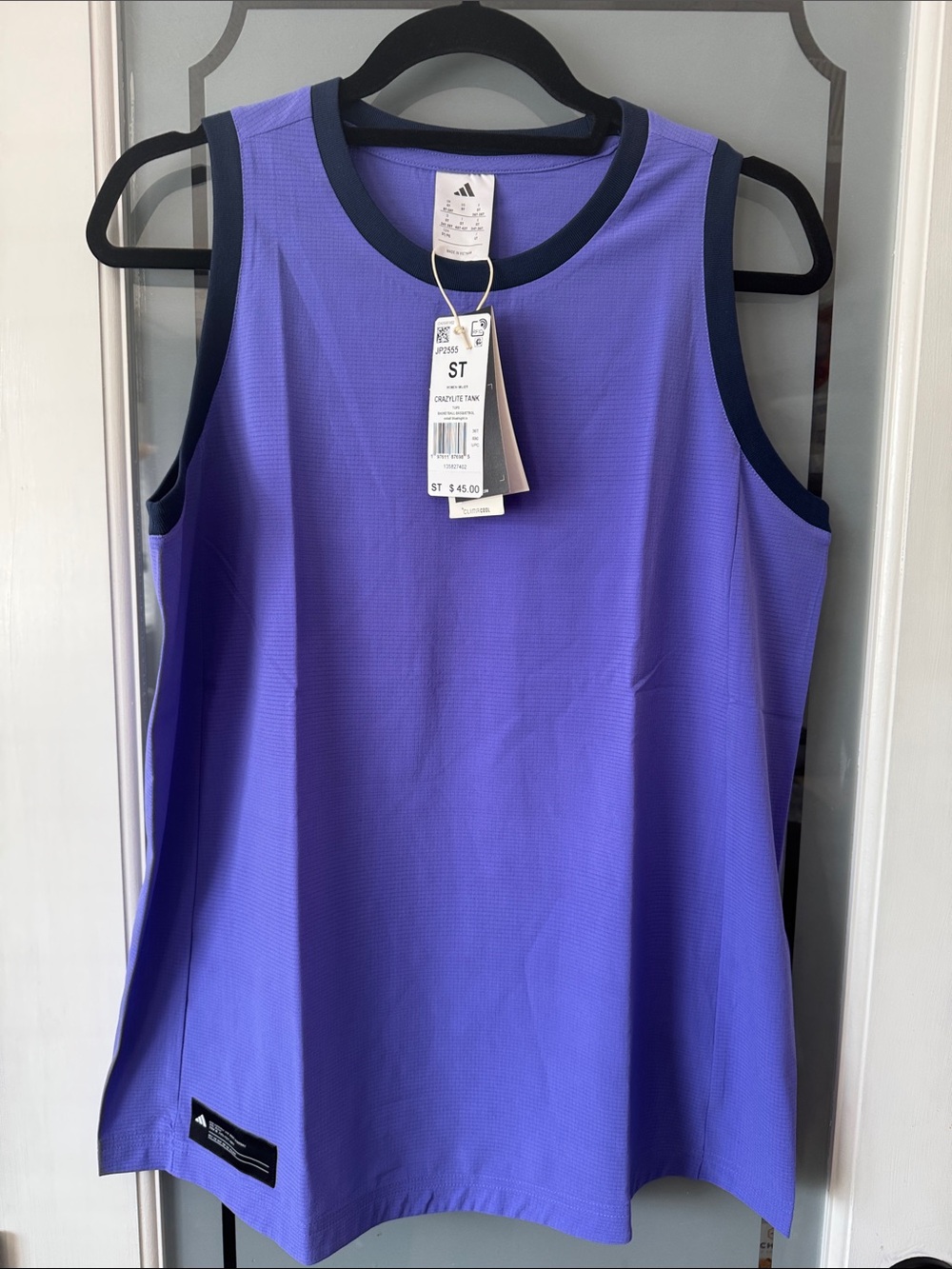 adidas Purple Athletic Basketball Tank with Black Trim